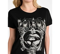 Guess Women's Short-Sleeve Poison Lips T-Shirt