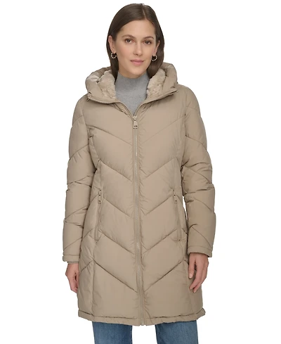 Calvin Klein Women's Lined Hooded Puffer Coat
