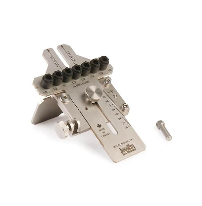 JessEm 08356 1/4" Stainless Steel Dowelling Jig with Angle Guide Precision Woodworking Joinery Tool for Edge, Face, and Corner Dowels