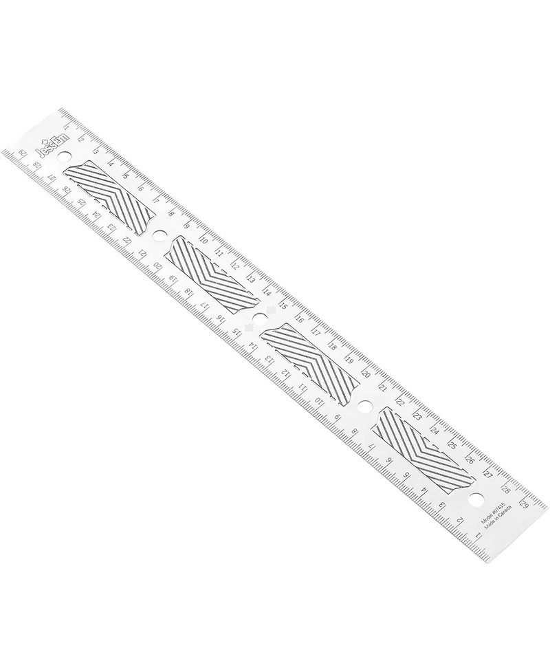 JessEm 07415 Stainless Steel 300mm Precision Ruler with Patented Flex Grip and Fade Resistant Markings