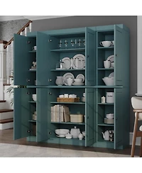 Palace Imports 100% Solid Wood 65" Pantry Cabinet with Raised Panel Doors & Adjustable Shelves