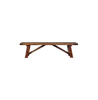 Porter Designs Kalispell Solid Sheesham Wood Dining Bench, Brown