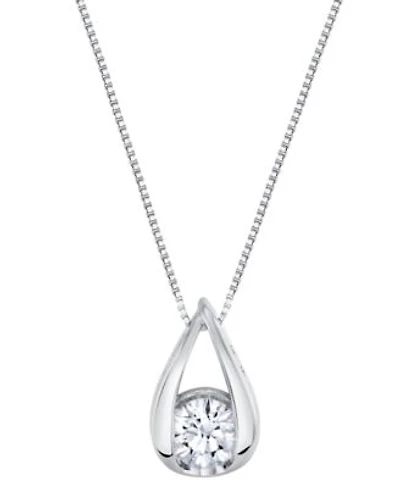Sirena Lab Grown Diamond Pear Shape Pendant Necklace 1 2 Ct. T.W. In 14k White Or Yellow Gold