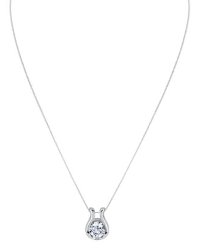 Sirena Lab Grown Diamond Horseshoe Pendant Necklace 1 2 Ct. T.W. In 14k White Or Yellow Gold