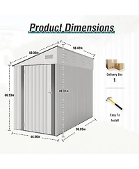 Mondawe 4x8 Ft Metal Storage Shed with Hinged Door, Ventilation & Protective Film