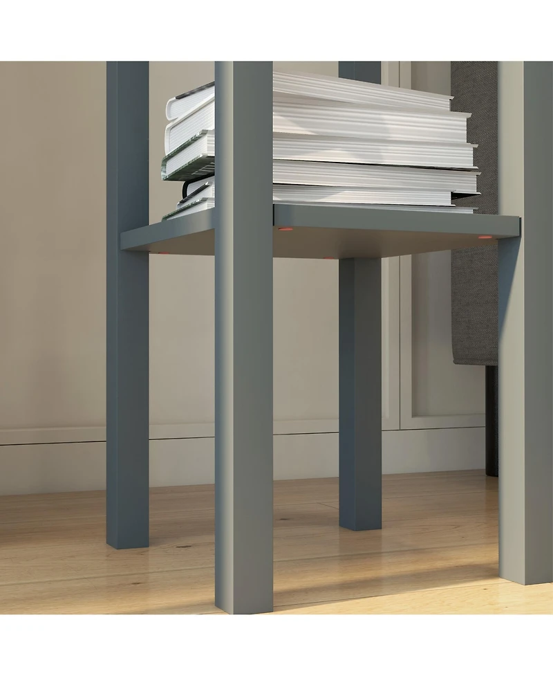 Homcom 2-Tier Side Table with Drawer Shelf for Living Room, Light