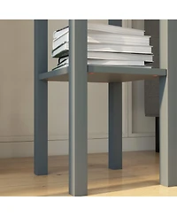 Homcom 2-Tier Side Table with Drawer Shelf for Living Room, Light