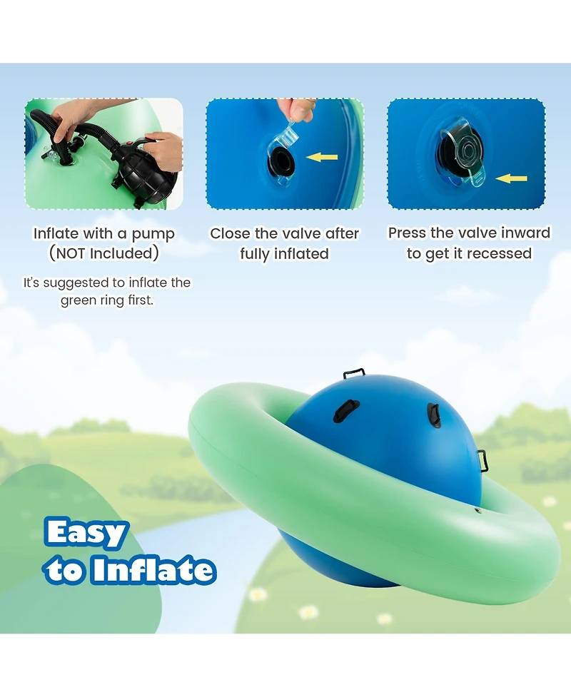 Mecale 7.5 Foot Giant Inflatable Dome Rocker Bouncer with 6 Built-in Handles for Kids