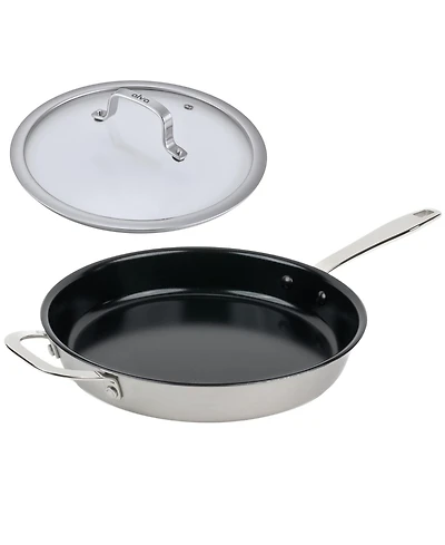 Alva Maestro Nonstick Stainless Steel Frying Pan with Glass Lid 11"