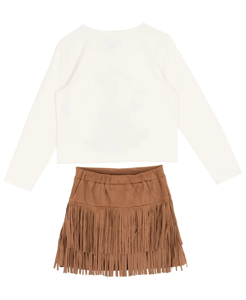 Rare Editions Girls 7-12 Long-Sleeve Top and Skorts, 2-Piece Set
