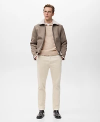 Mango Men's Sheepskin Details Double Face Jacket