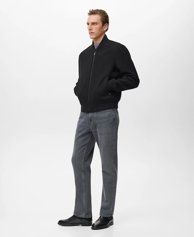 Mango Men's Bomber Zip Jacket