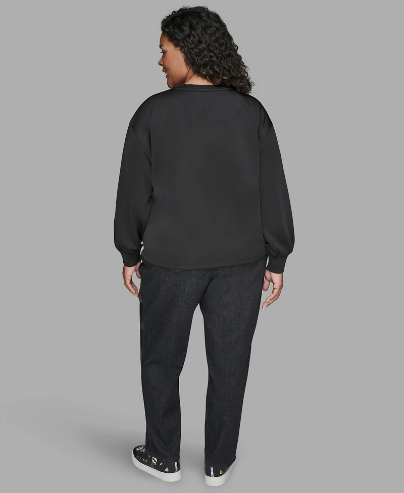 Karl Lagerfeld Paris Plus Embroidery Pull-On Top