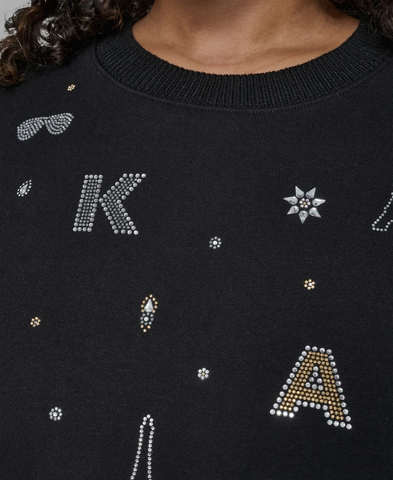 Karl Lagerfeld Paris Plus Knit Long-Sleeve Sweater