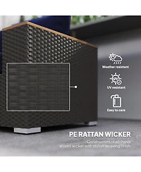 Outsunny 3-Seater Outdoor Sofa w/ Thick Cushions, Patio Couch,