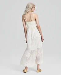 And Now This Women's Embroidered Ruffle-Tiered Maxi Dress, Macy's Exclusive