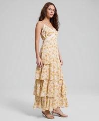 And Now This Women's Ruffled Lace-Trim Maxi Dress, Macy's Exclusive