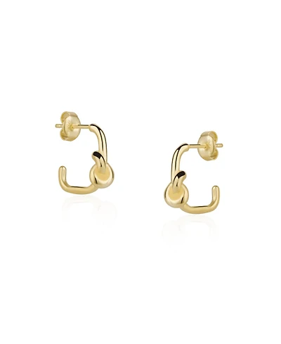 Spero London Semi Hoop Knot Sterling Silver Earrings