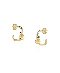 Spero London Semi Hoop Knot Sterling Silver Earrings