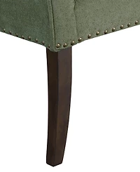 Madison Park Welburn 49.5" Upholstered Bench with Back Wood Legs