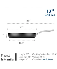 Techef - Onyx Collection - 12 Inch Grill Pan