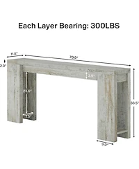 Tribesigns 70.9-Inch Extra Long Console Table, Farmhouse Wood Sofa Table Behind Couch, Narrow Entryway Accent Table