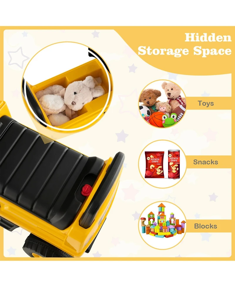 Sugift Licensed Caterpillar Kids Ride-On Digger-Yellow