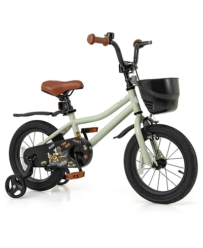 Sugift 14 Inches Kids Bike with Basket and Adjustable Handlebar for 3-5 Years Old