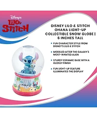 Disney Lilo & Stitch Ohana Light-Up Snow Globe with Swirling Glitter Display Decoration | Home Decor for Kids Room Essentials | Precious Keepsake, Cut