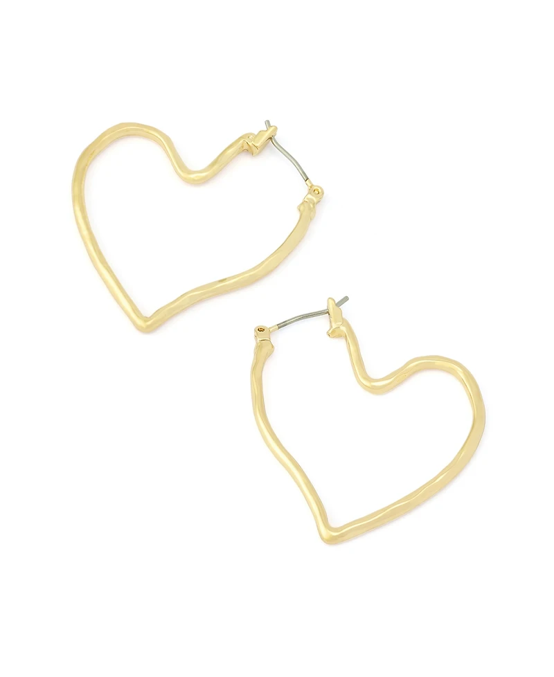 Robert Lee Morris Soho Gold Heart Hoop Earrings