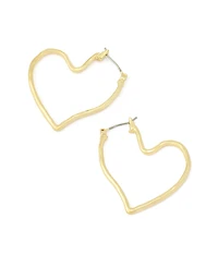 Robert Lee Morris Soho Gold Heart Hoop Earrings