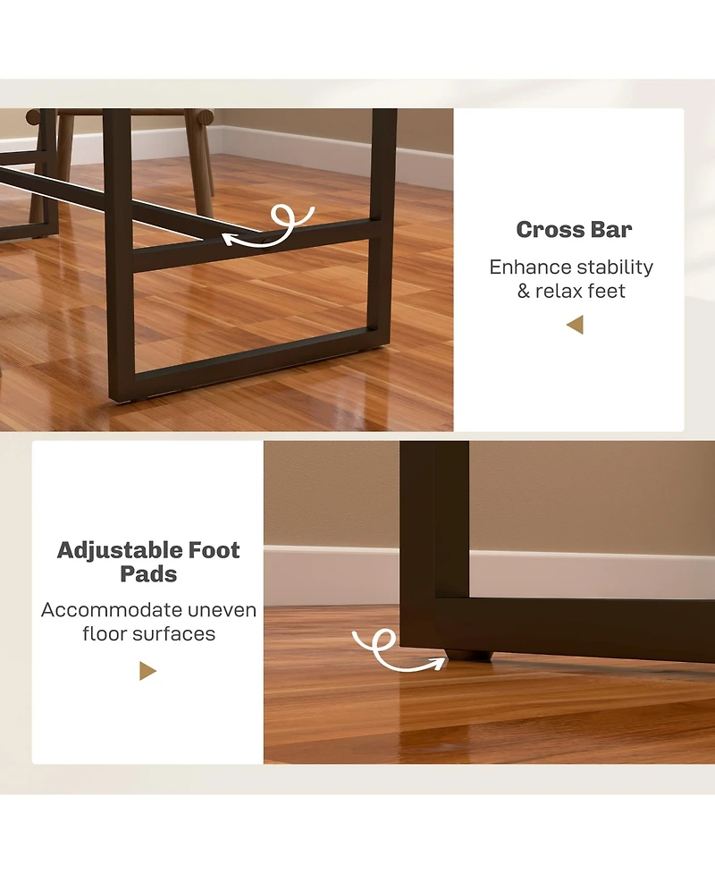 Homcom 70" Bar Table with Charging Station, Bar Height Pub Table,