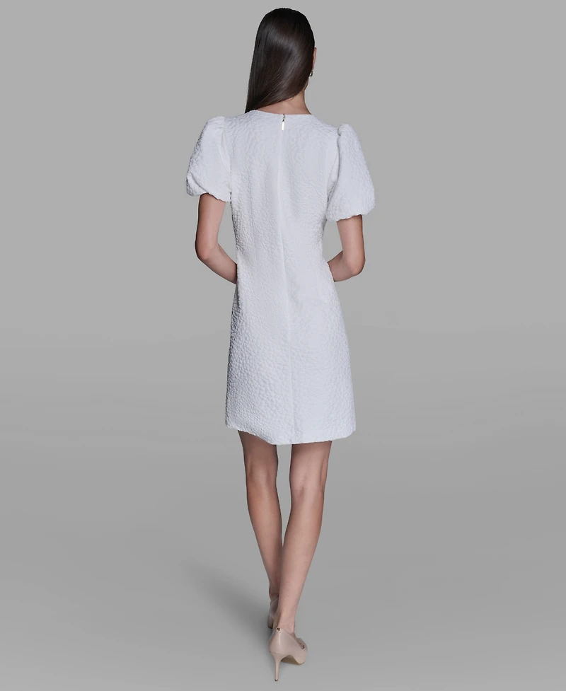 Karl Lagerfeld Paris Women's Puff-Sleeve Floral Dress