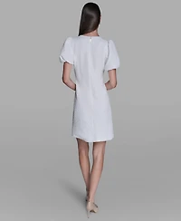 Karl Lagerfeld Paris Women's Puff-Sleeve Floral Dress