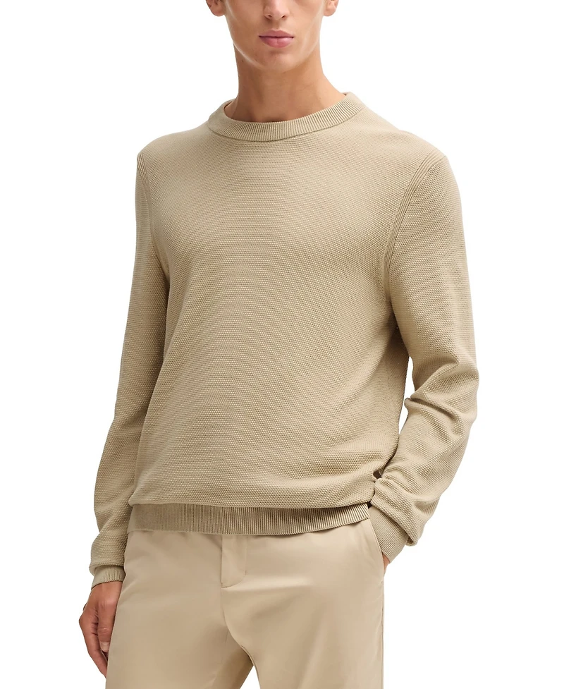 Boss by Hugo Men's Micro-Structured Crew-Neck Sweater
