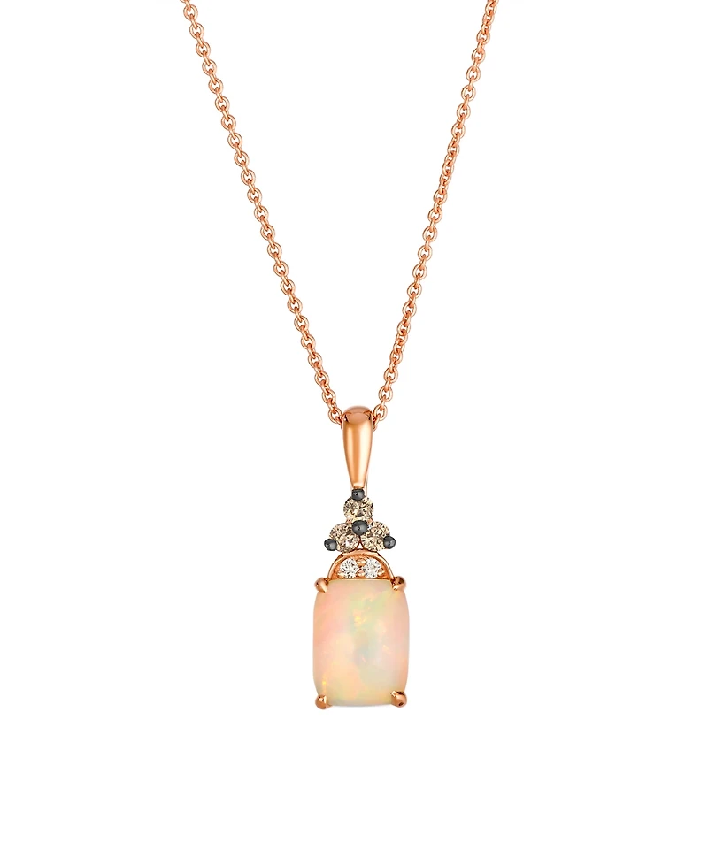 Le Vian Opal (0.75 ct. t.w.), Vanilla and Chocolate Diamond Pendant Necklace (0.08 ct. t.w.) in 14k Strawberry Gold