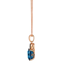 Le Vian London Blue Topaz (2.25 ct. t.w.), Vanilla and Chocolate Diamonds Pendant Necklace (0.12 ct. t.w.) in 14k Strawberry Gold