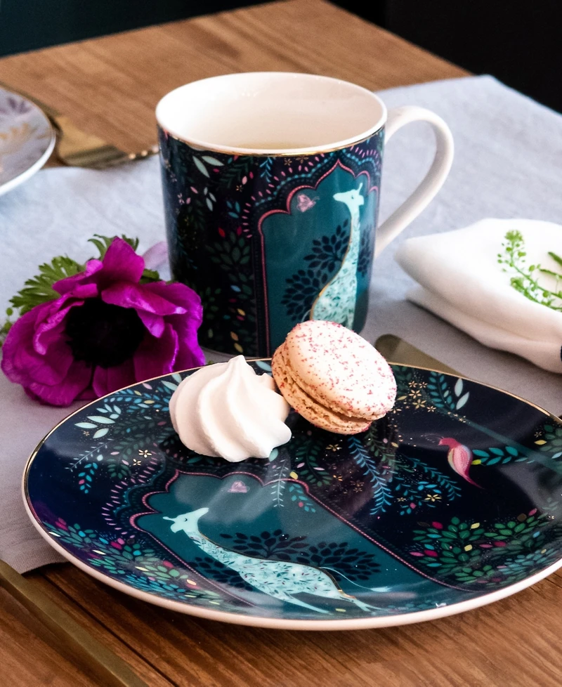 Portmeirion Sara Miller India Cake Plates, Set of 4, Service For 4