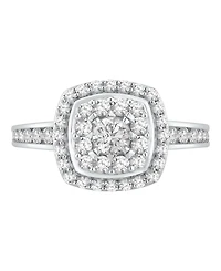 Macy's Diamond Halo Cluster Bridal Set (1-1/4 ct. t.w.) in 14K White Gold