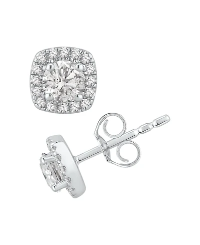 Macy's Diamond Halo Stud Earrings (1 ct. t.w.) in 14k White Gold