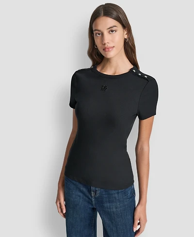 Dkny Jeans Petite Crewneck Short-Sleeve T-Shirt