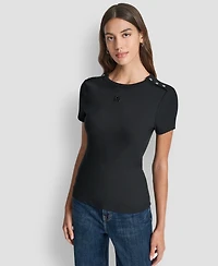 Dkny Jeans Petite Crewneck Short-Sleeve T-Shirt