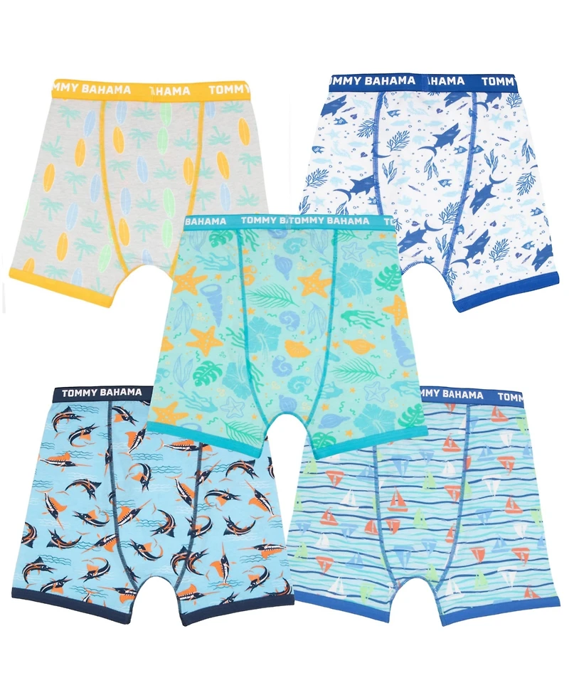 Tommy Bahama Boys 5-Pack Cotton Boxer Briefs Underwear