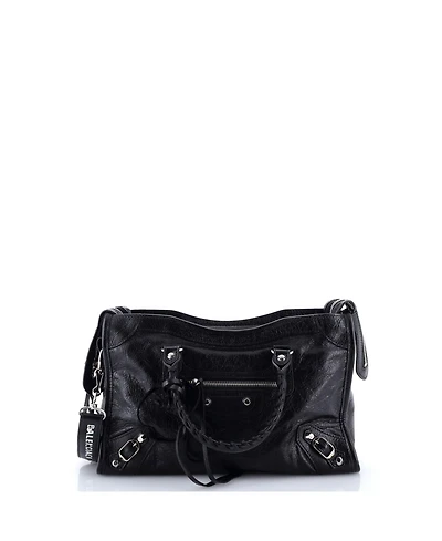 Pre-Owned Balenciaga Small Logo Strap City Classic Studs Bag Leather