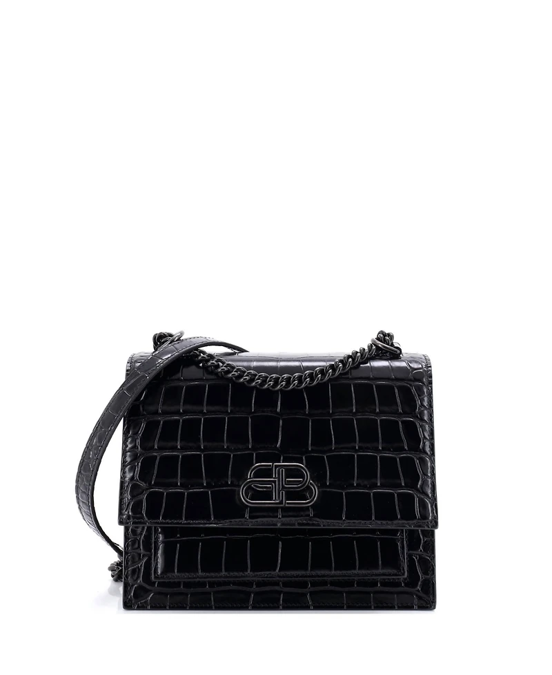 Pre-Owned Balenciaga Small Sharp Shoulder Bag Embossed Leather