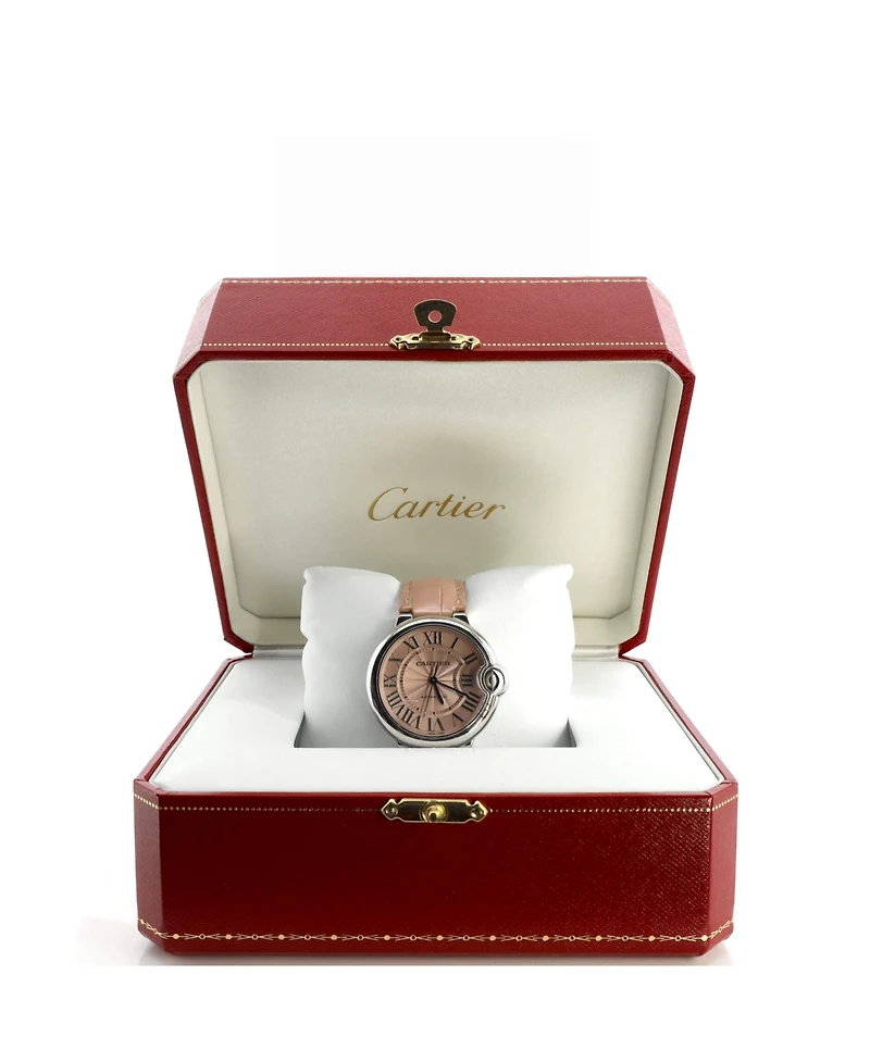 Pre-Owned Cartier Ballon Bleu de Cartier Automatic Watch in Stainless Steel and Alligator 36mm
