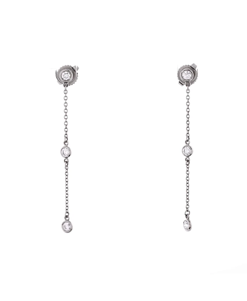 Pre-Owned Tiffany & Co Elsa Peretti Diamonds By The Yard 3 Stone Drop Earrings