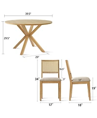 Maison Boucle 5-Piece Round Dining Set for Small Kitchen or Dining Room