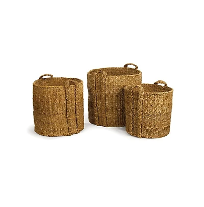 Napa Home & Garden Seagrass Round Baskets Large Set of 3