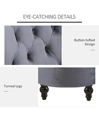 Homcom Retro Button-Tufted Royal Design High Back Armless Chair w/Thick Padding